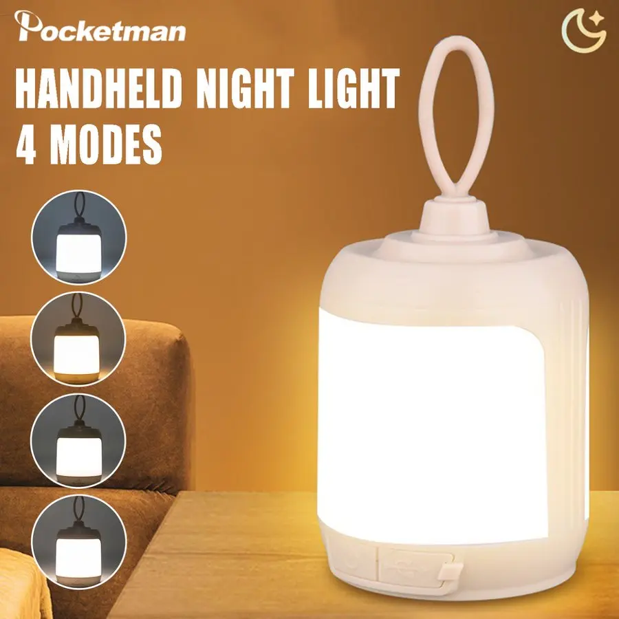 Rechargeable LED Lantern Portable Camping Light USB Charging Night Light Dimmable Modes Hanging Hook for Outdoor Camping Hiking