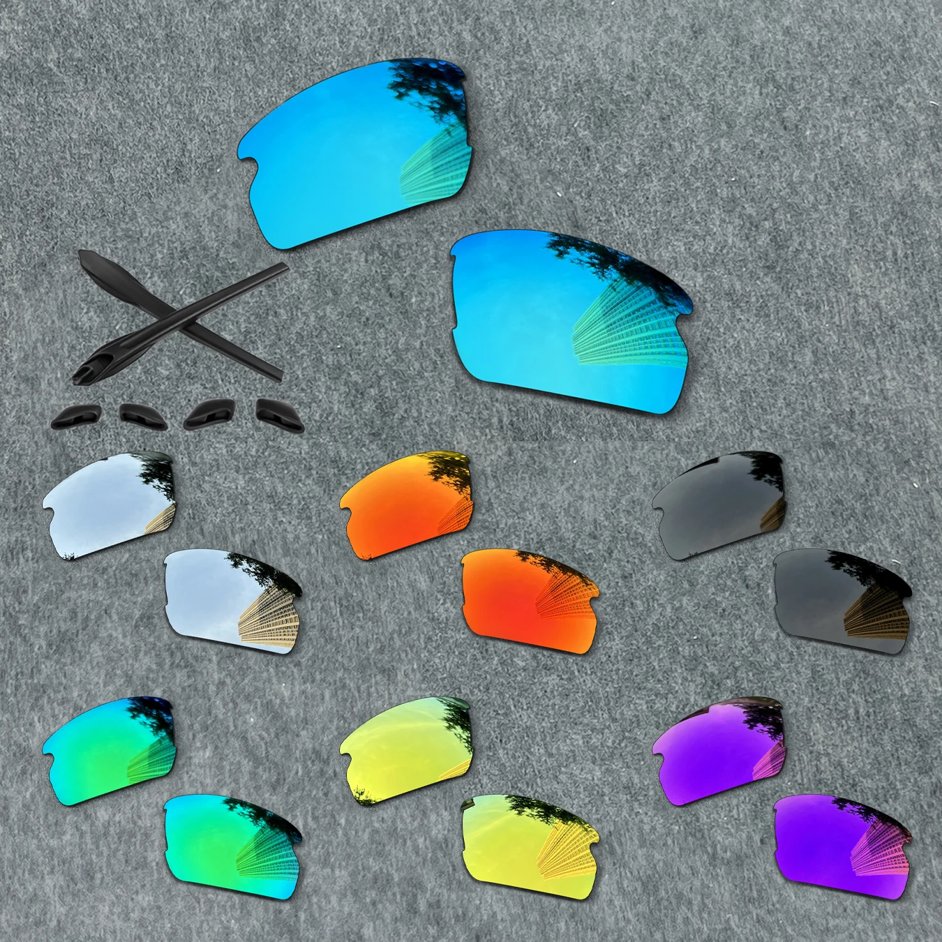 

UV Protection Polarized Replacement Lenses & Rubber Kit for Oakley Flak 2.0 OO9295 59mm Sunglasses