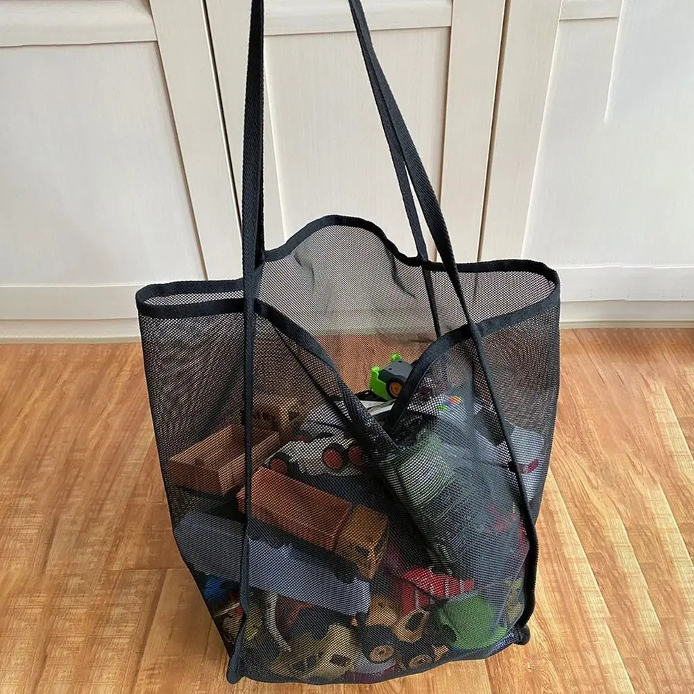 

New INS Style Transparent Mesh Bag Fashionable Lightweight Versatile Large Capacity Portable Bag Beach Mesh Shopping Bag
