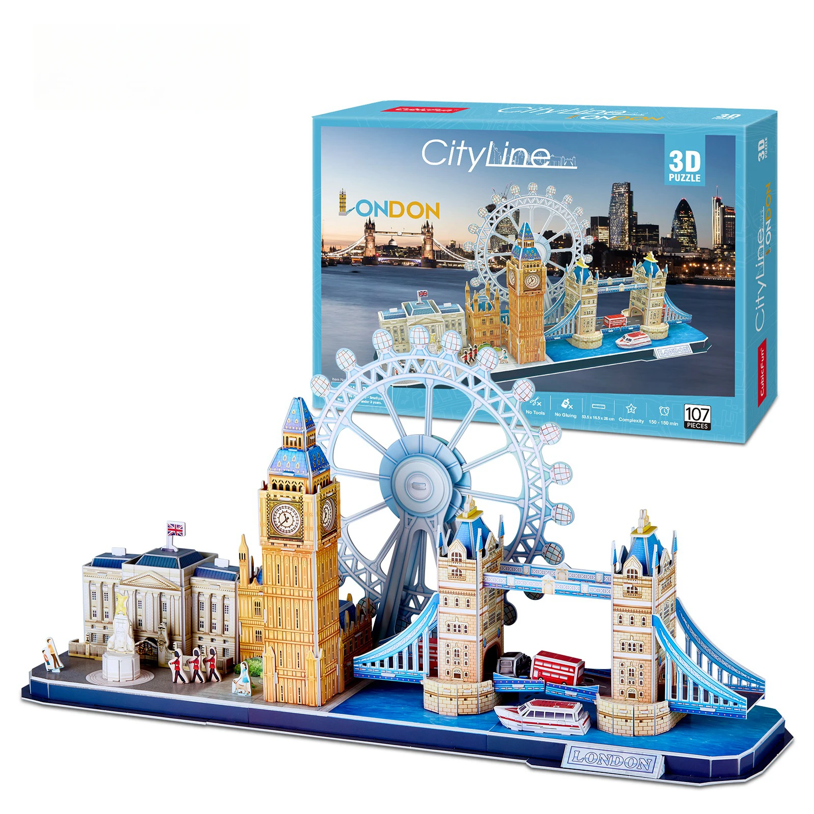 3D Puzzles for Adults London Cityline Puzzles for Gifts for Teenage Girls Architecture Building Gifts for Women Men, 107 Pieces