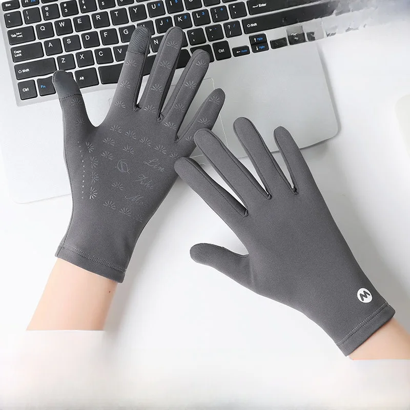 Men's Cycling Gloves Thin Fleece Lined Touchscreen Waterproof Windproof Driving Snowproof Inner Ski Hand Warmers Unisex