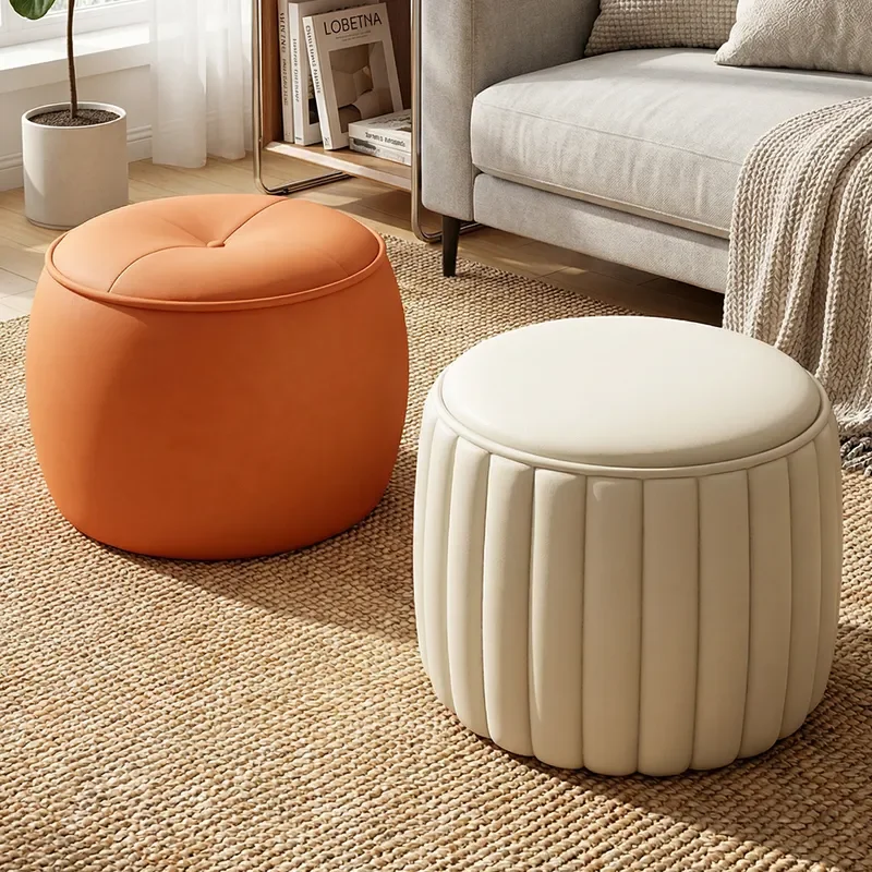 New Creative Home Small Stool Round Footstool for Living Room Sofa Coffee Table Comfortable Sedentary Seat Trendy Design