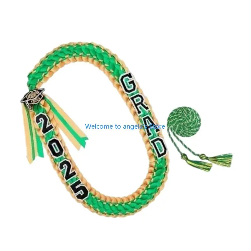 X4YC Graduation Lei Academic Regalia Tassels Cord لعام 2025 خريجي Lei Netclace Double Design