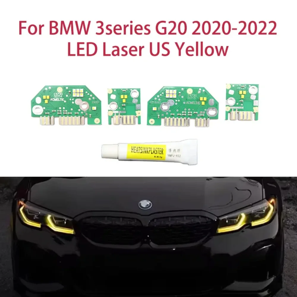Para BMW Serie 3 G20 20-2022 LED láser versión estadounidense chip DRL amarillo limón Ojos de Ángel modificación de luz faros de