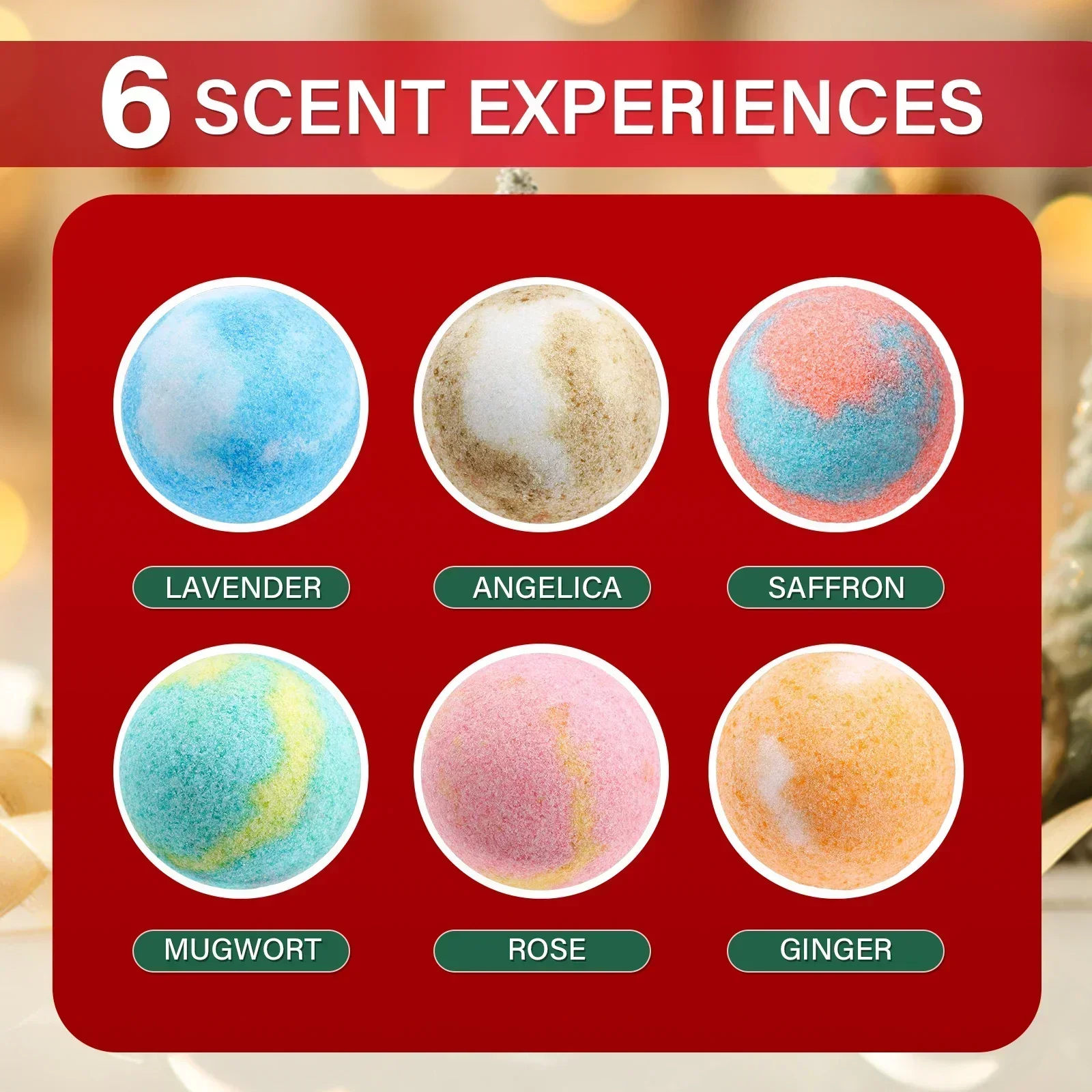 

Christmas Gift Box Set Sea Salt Bath Ball for Healing Skin and Regulating Oil Fragrance Bathroom Spa Sea salt bath ball