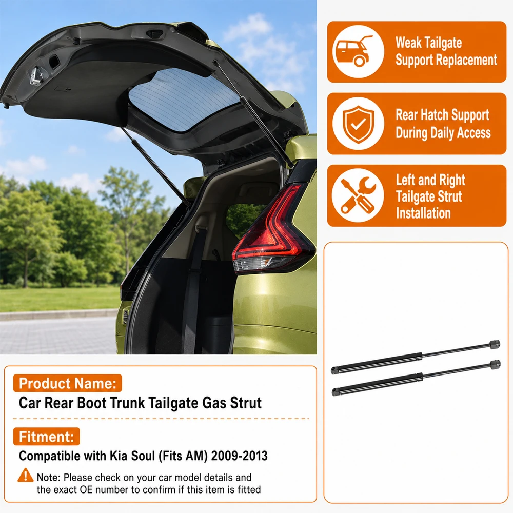 2 pcs For Kia Soul AM 2009 2010 2011 2012 2013 Car Rear Boot Trunk Tailgate Gas Strut 81770-2K000 81780-2K000 545879 ADG05846