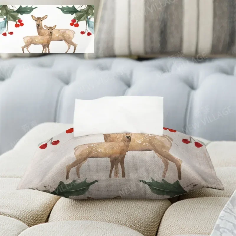 Household Christmas peripheral fabric tissues box car tissue holder tissue cover box textile storage tissue bag dispenser