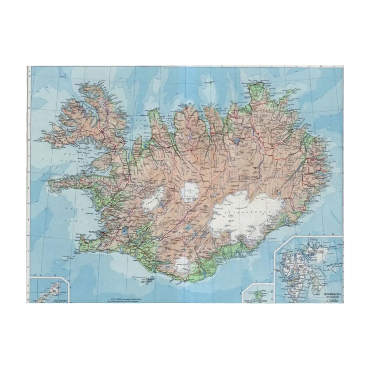 

Vintage Map of Iceland Throw Blanket Nap Sofa Throw for babies Bed Blankets
