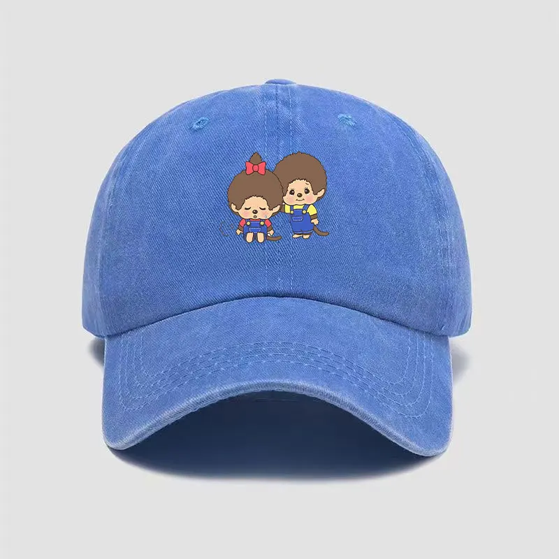 Monchhichi Baseball Cap for Men Women Fashion Adjustable Washed Baseball Hat Personality Hip-hop Hat Adult Children Sun Cap Gift view 6