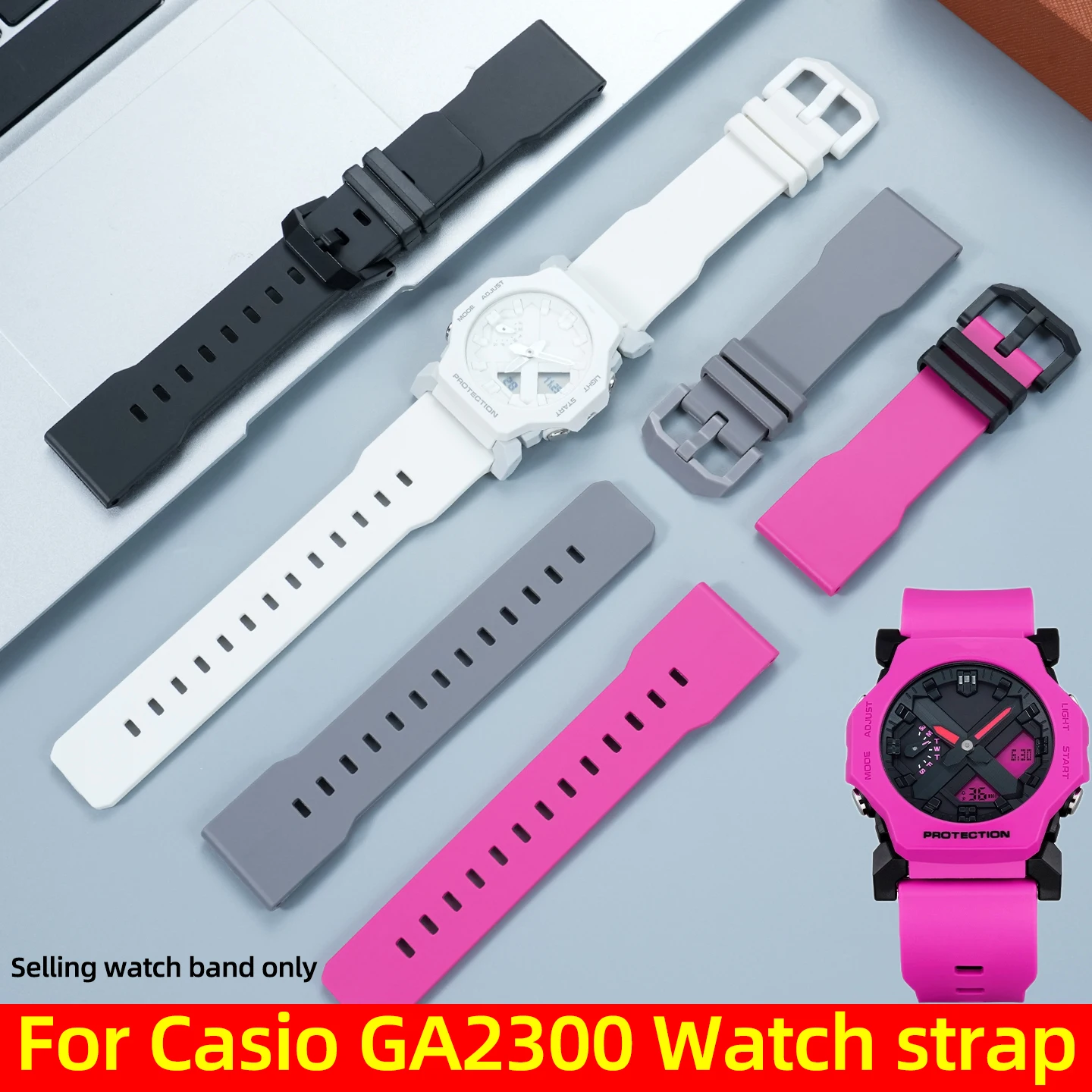 

GA2300 Resin strap For Casio GA-2300-4A/7A/1A GA 2300 men's women's sports silicone Rubber watch band 24mm bracelet Accessories