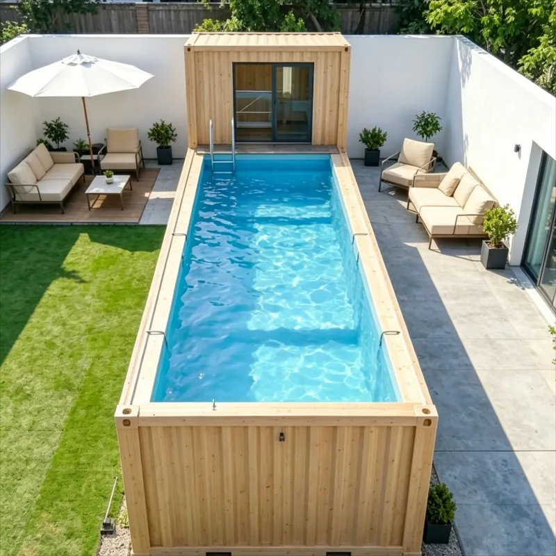 Customized Outdoor Container Pool Portable Movable Design Above Ground Family Pool Suitable Garden