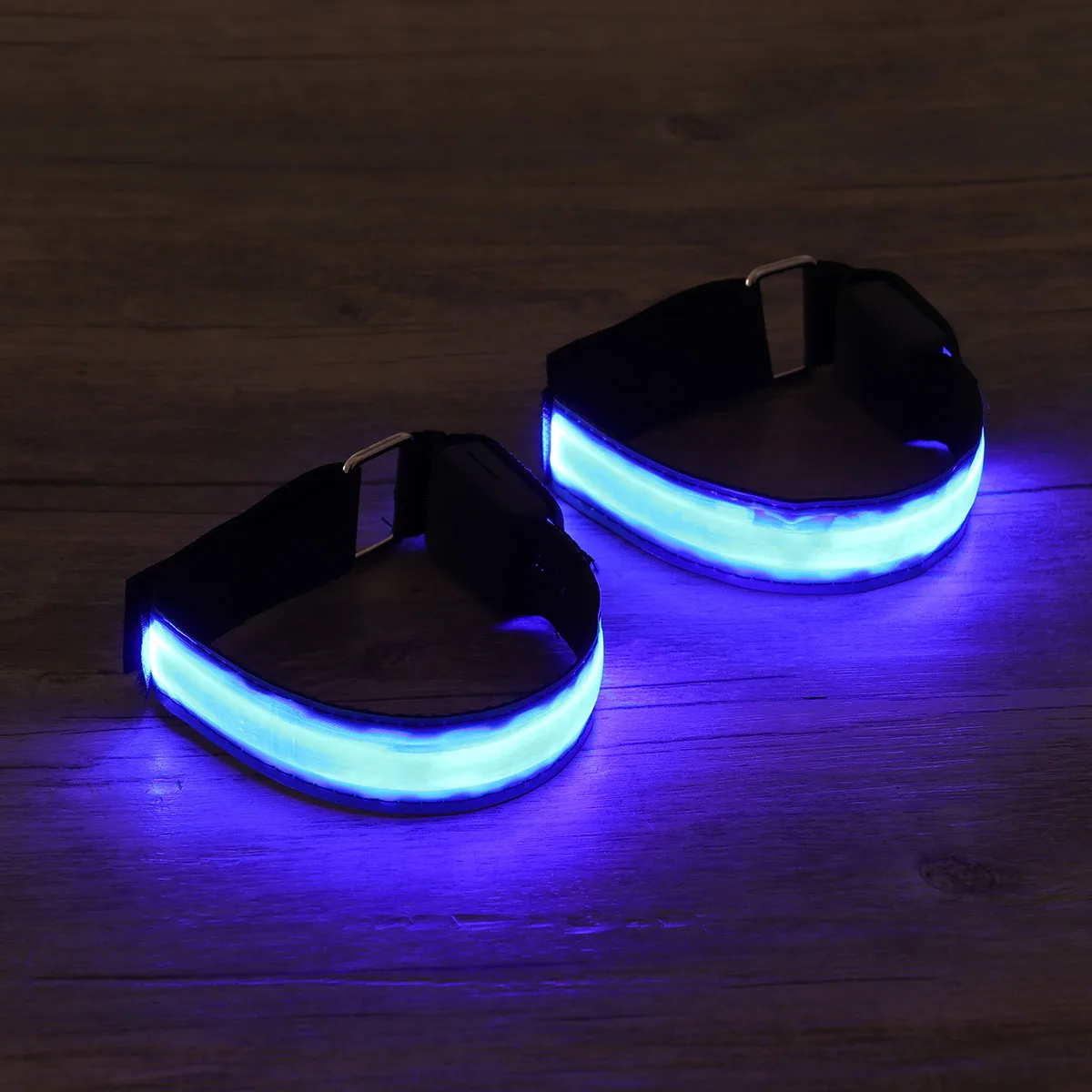 

2pcs Luminous Reflective Armband LED Wristband for Night Running Outdoor Safety Light Up Bracelet with CR2023 Batteries
