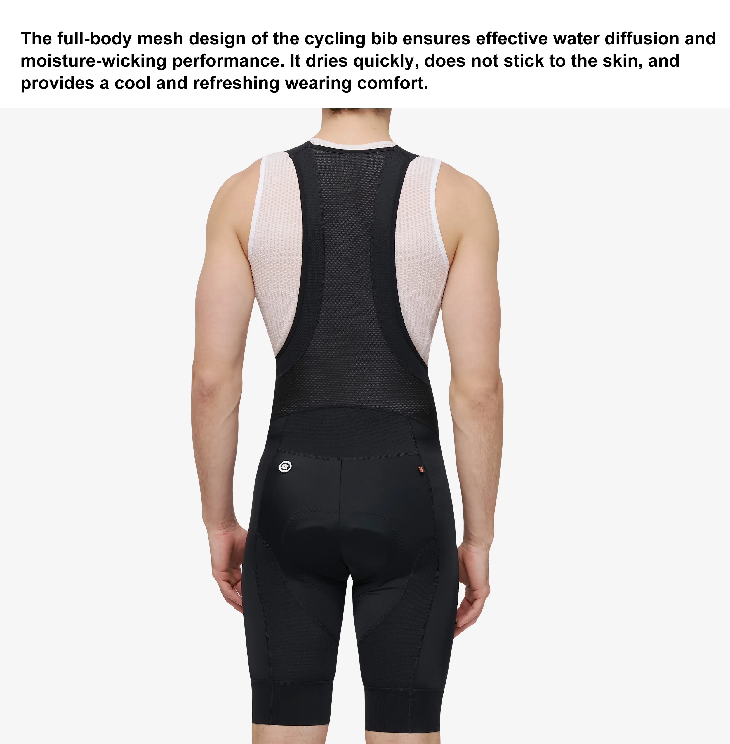 BCBE-ING Herren Radsport-Trägerhose Pro 7Hours Italy mit Elastic Interface Polsterung, MTB- und Rennrad-Trägerhose, Fahrradhose – Detail 4