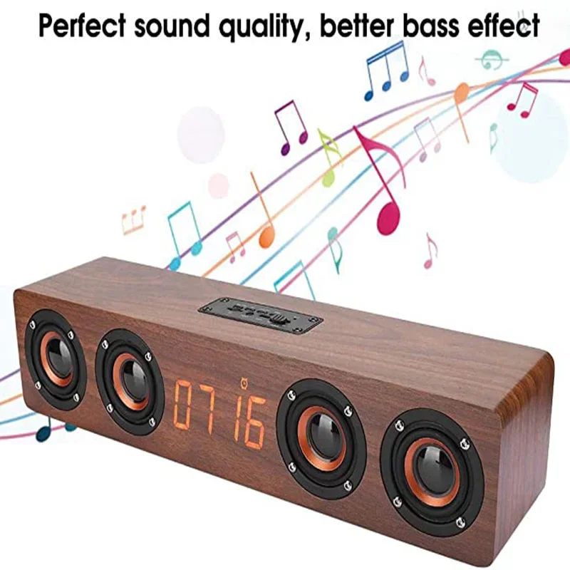 

Bluetooth Speaker 4 Speakers TV Soundbar Sound Column Subwoofer With Clock Display FM Radio Acoustic System Boom Box with USB