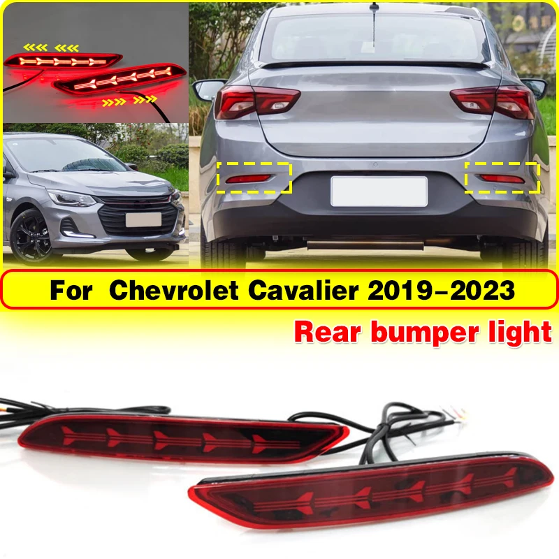 Car Led Rear Bumper Reflector light For Chevrolet Cavalier 2019 2020 2021 2022 2023 Flowing Turn Signal Braking Driving Lamp