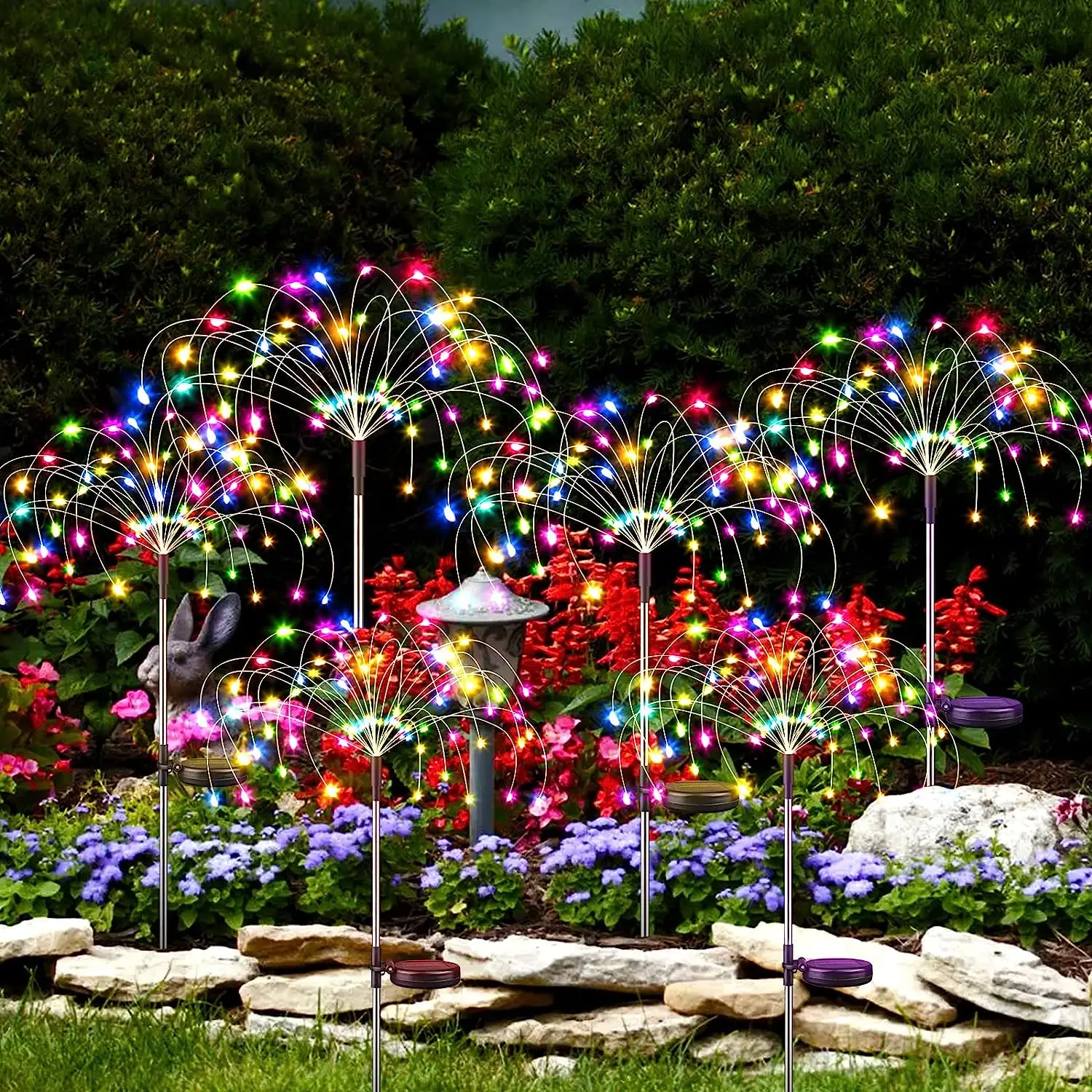 1/2/4Pcs Solar Firework Lights Lawn Lamp Garden Light Waterproof 2 Modes DIY Landscape Light for Garden Walkway Yard Decor