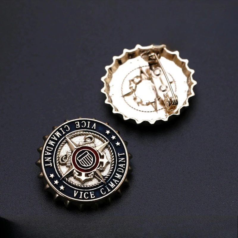 1 шт., 30 мм, ретро, охрана побережья США, командир, навигационный элемент, красный щит, высокое качество, металлическая памятная медаль чести