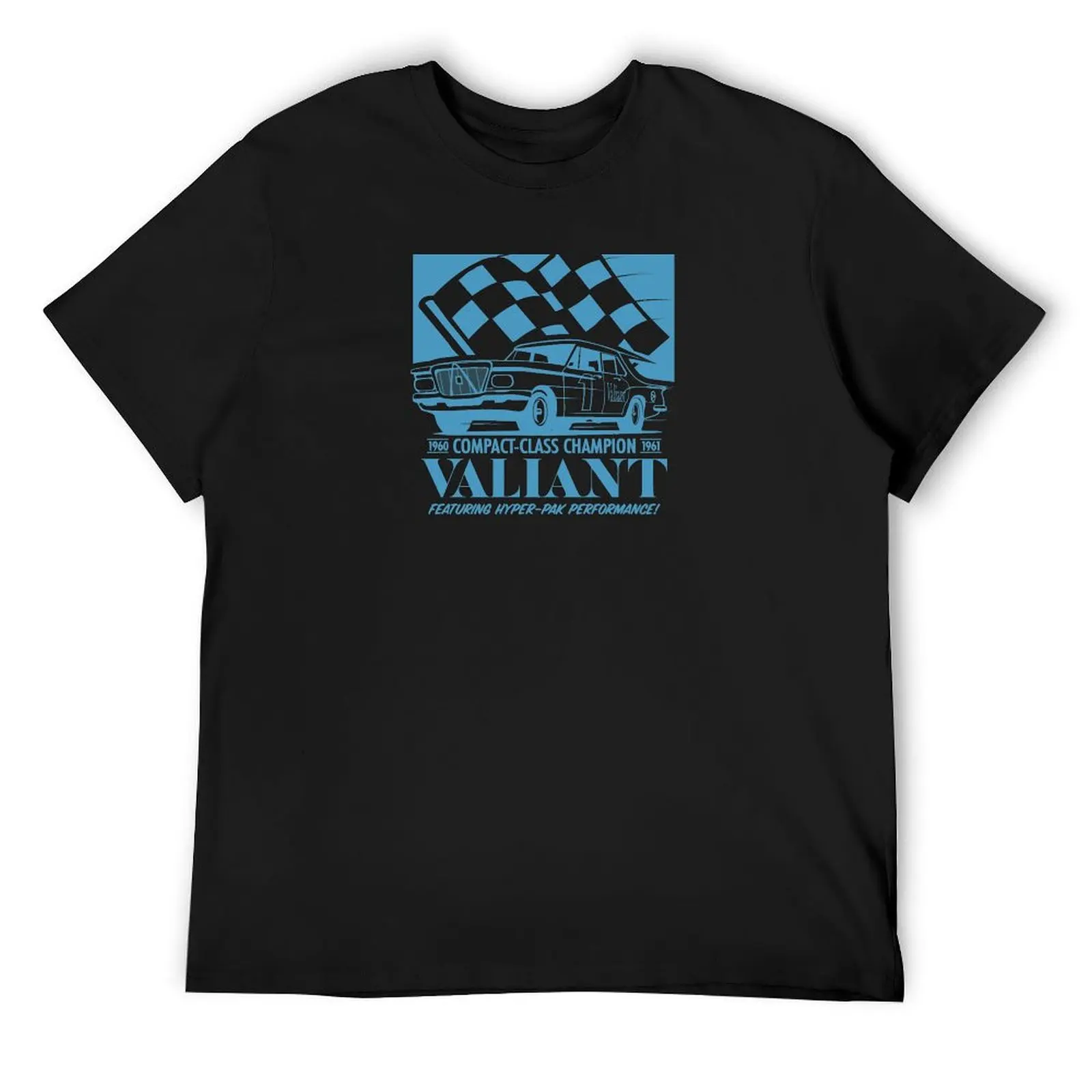 Valiant - Compact-Class Champion (Blue on White) T-Shirt Blouse cotton graphic tees t shirts for men