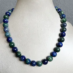12MM Phoenix Lapis Blue Brazilian Azurite Necklace Power Natural Stone Jewelry Health Care Gemstone Protection Healing Yoga