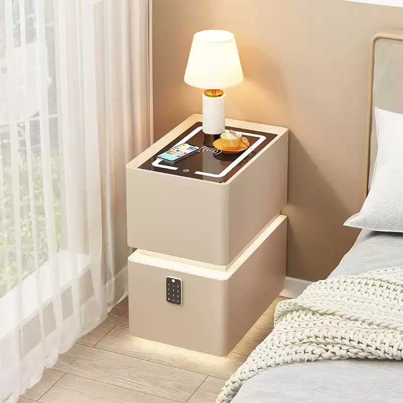 

Side Bed Tables Bedroom Storage Cabinet Bedside Unique Furniture Nightstand Room Modern Living Drawers Mesas De Noche Design