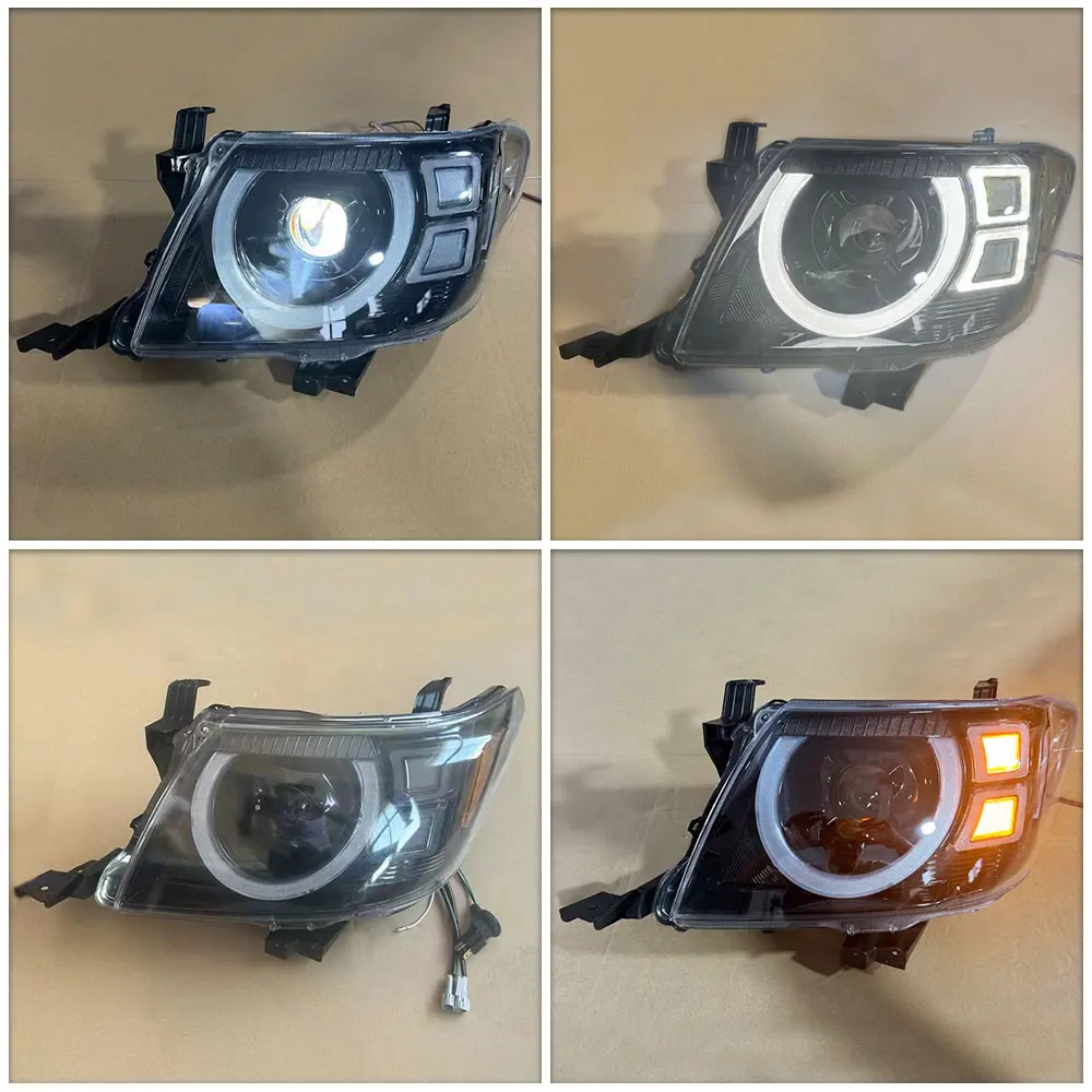 Car Front Headlights Fit For Toyota Hilux VIgo 2012 2013 2014 LED DRL Head Lamp Modified Headlamp Accessories