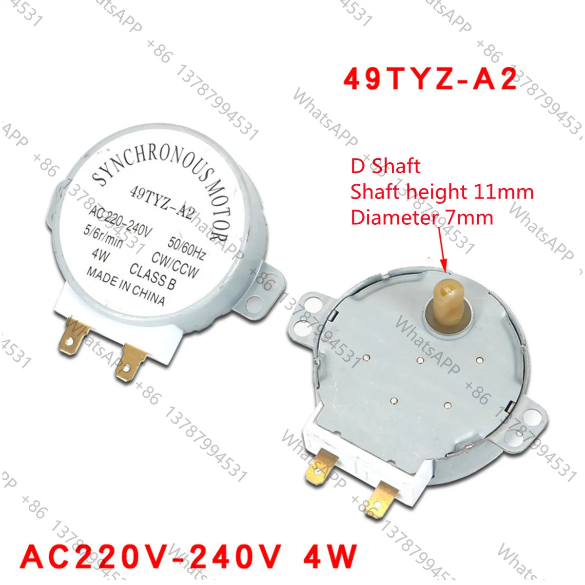 49TYZ 3.5/4W 4/5 5/6RPM AC 21V/30V/220V  50/60Hz Synchronous Motor for Microwave Oven