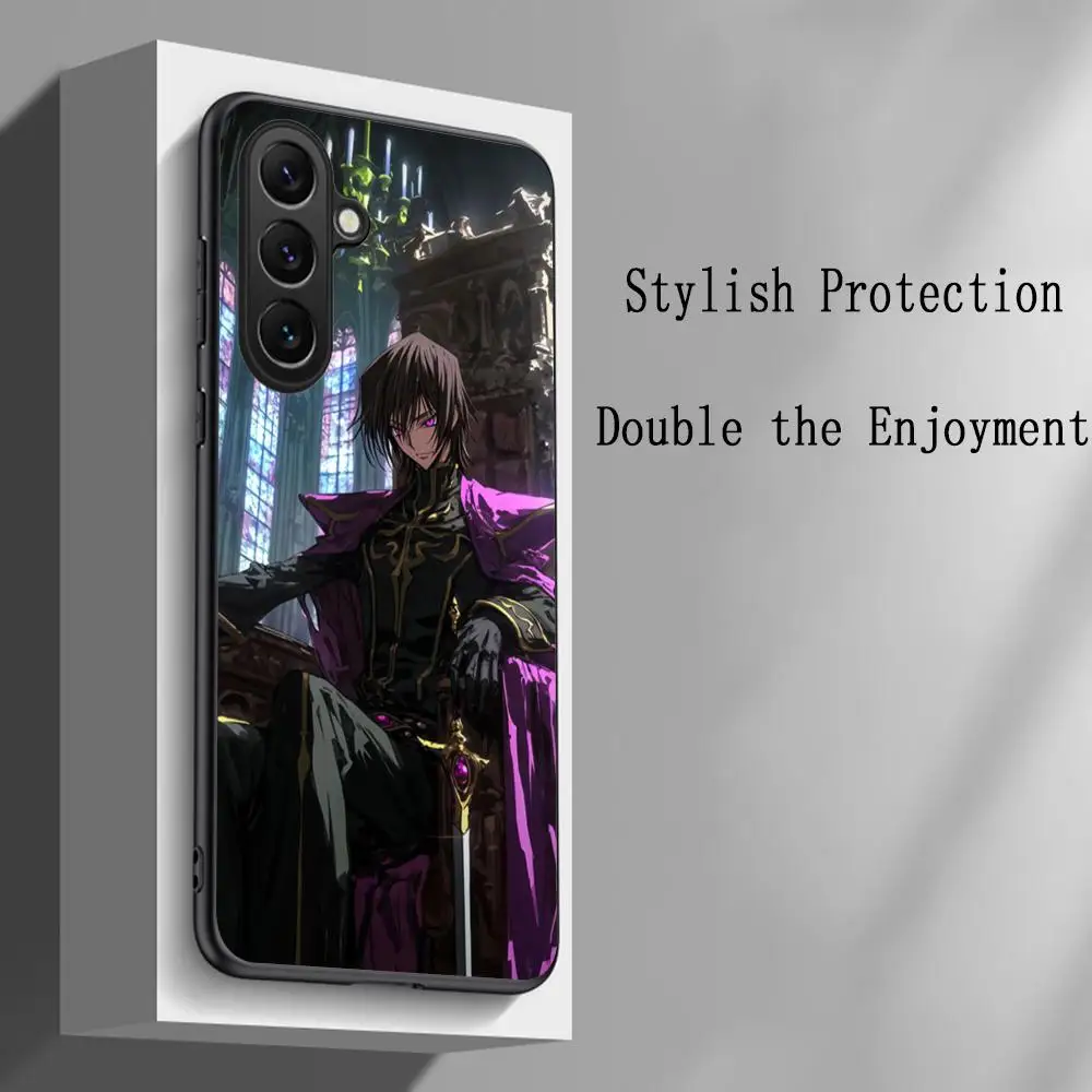 Code geass Classic Anime pattern Phone Case For Samsung Galaxy S25 S24 S23 S22 S21 S20 Plus Ultra Note20 Limited Soft Black