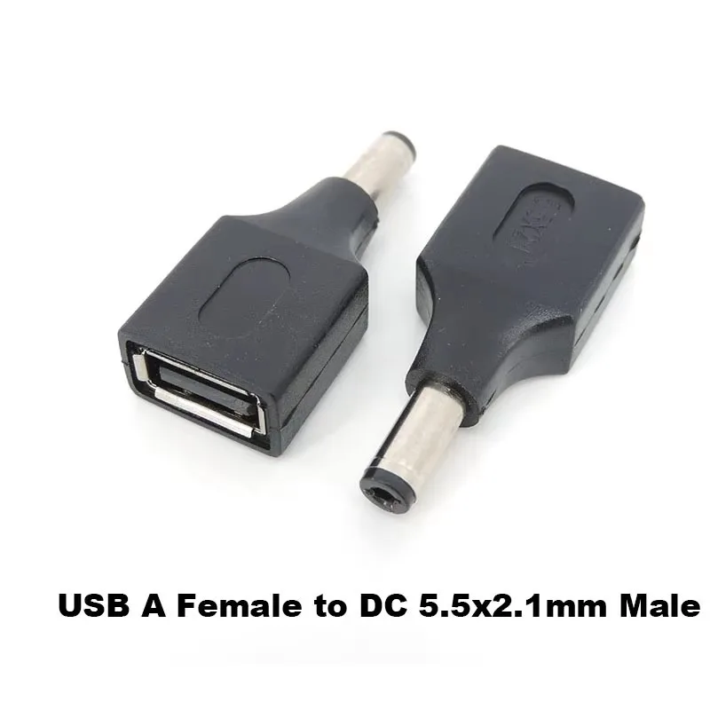 2/4/10PCS USB Female To DC 5.5*2.1mm/5.5*2.5mm Male Plug Power Charging Head Connector Data Transmission A4