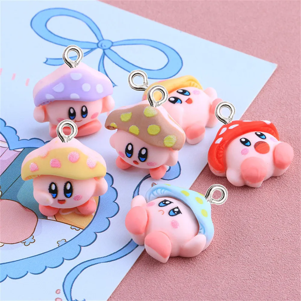 10Pcs Cartoon Mushroom Resin Charms Kawaii DIY Necklace Earring Bracelet Pendant Jewelry Making Accessories Phone Keychain Decor