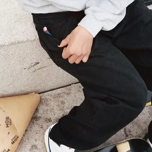 بنطلون جينز فضفاض من الدنيم للتطريز للرجال والنساء، بنطلون بسيط من الدايم، ملابس الشارع Y2K، ساخن، ترفيه، بيج بوي أفضل 6 ملابس خطوبة رجالية للمبيعات - رقم 5