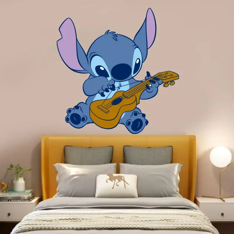 Disney Stitch Wall Paper Cartoon Anime Kawaii Stitch Large Wall Sticker Kids Bedroom Window Car Waterproof Self Adhesive Sticker