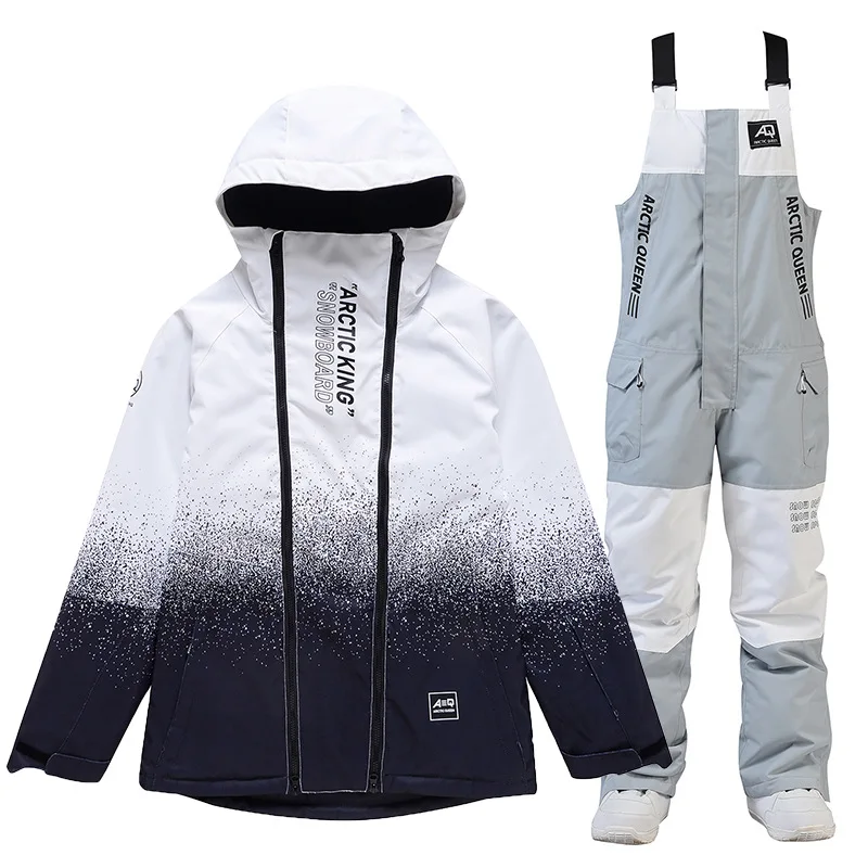 New Snowboarding Suit Men Women Skiing Suit Winter Outdoor Warm Windproof Waterproof Ski Hoodie Jacket+Pants Set Ski Equipment