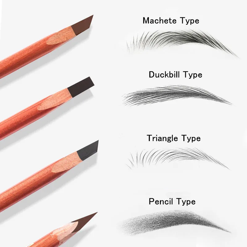 Hard Microblading Eyebrow Pen Waterproof Eyebrow Pencil Definer Long Lasting Natural  Wild Brow Applicator Easy To Wear