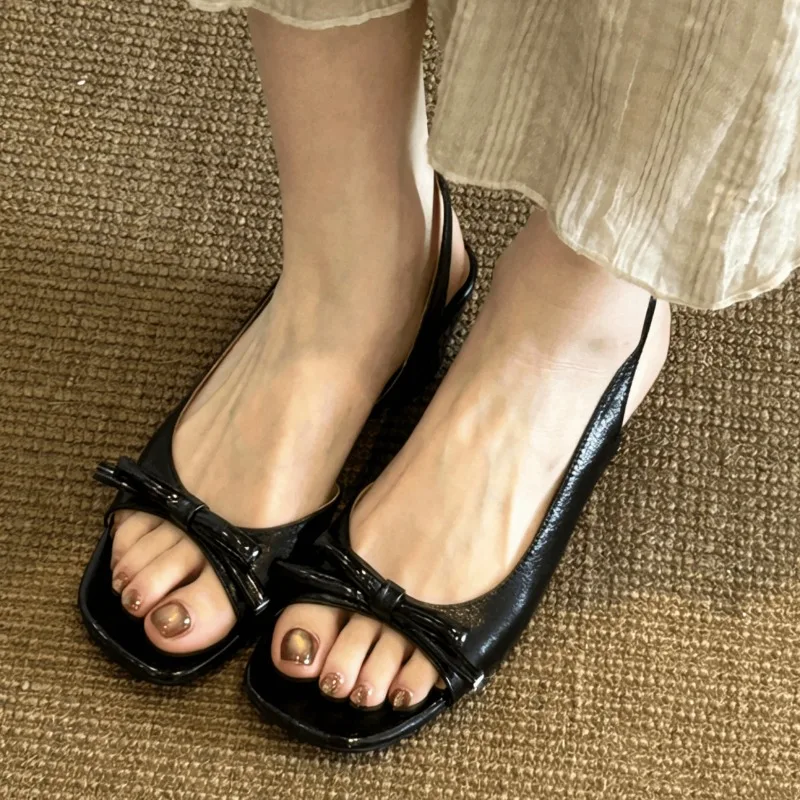 

2026 Summer Fashion New Stunning Women's Sandals Fairy Style Bowknot Chunky Heel Open Toe Casual Versatile High Heels
