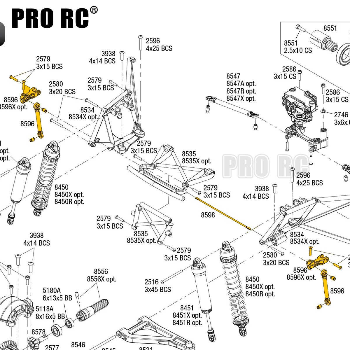 Alu Legering 8596 8598 Front Linkage Sway Bar Set Voor Traxxas 1/7 UDR Onbeperkt Desert Racer Rc Upgrade Onderdelen