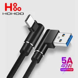 Przewód ładowarki USB typu C 90-stopniowy do Xiaomi 14 13 12 11 pro Redmi k70 60 50 40 pro Huawei P70 60 40 Pro Mate 60 50 Pro OnePlus 12 11 Realme GT 5G USB Typ C Typ C Długi kabel szybkiego ładowania