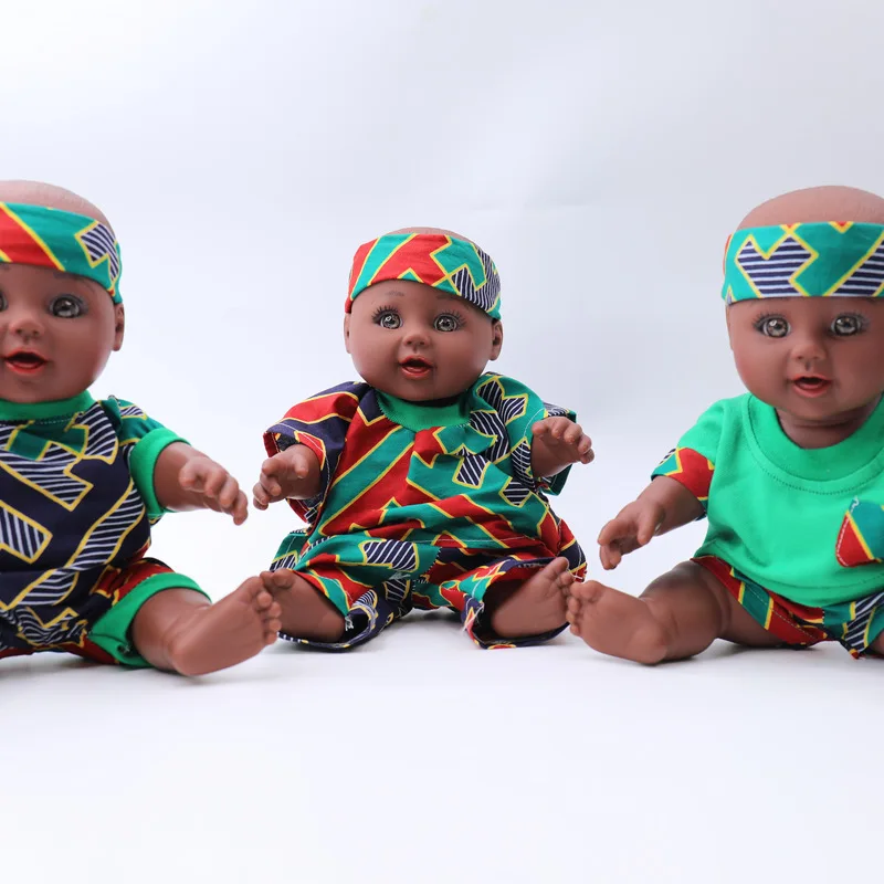 

Selected Black Skin Doll 30CM Vinyl Doll Children's Toy Simulation Rebirth Doll