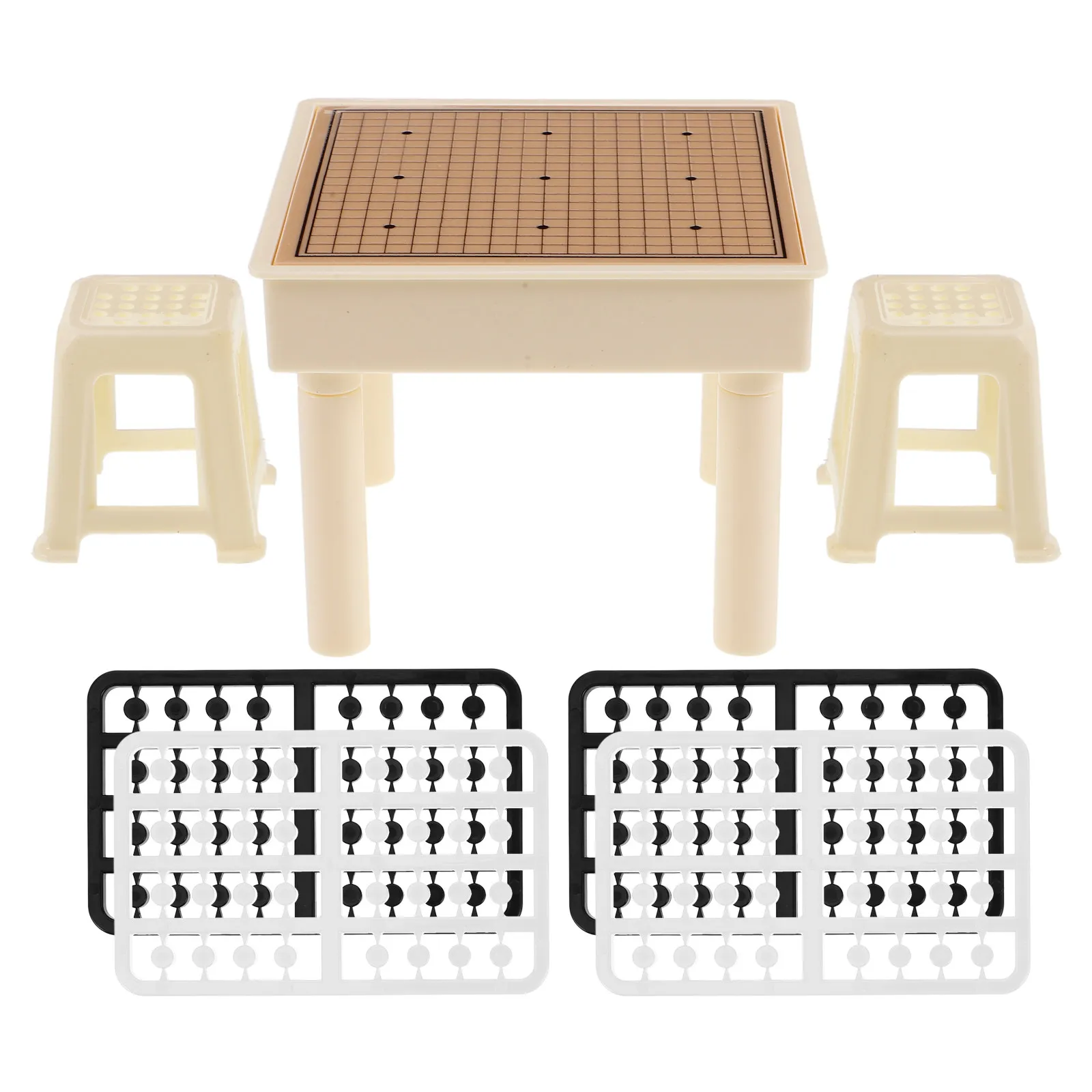 1Set Miniature Chess Table for Kids DIY Dollhouse Room Chinese Flying Chess Compact Design Multiple Scenarios Educational