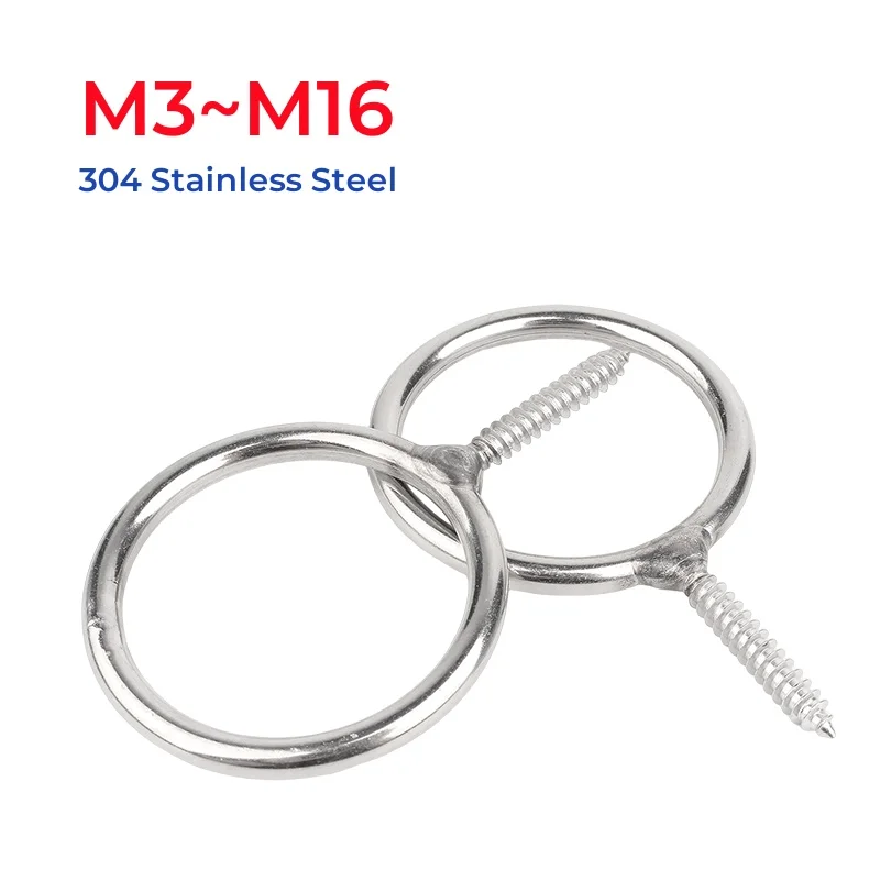 

M3 M4 M5 M6 M8 M10 M12 M16 304 Stainless Steel Welding Self-Tapping Ring Screw Eyebolts Tapping Screws