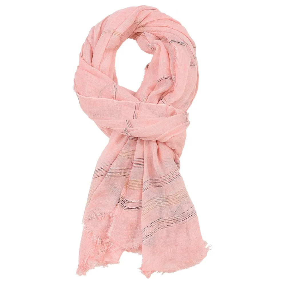 Soft Breathable Striped Scarf Short Tassel Warm Men Scarf Soft Lightweight Solid Color Scarves College