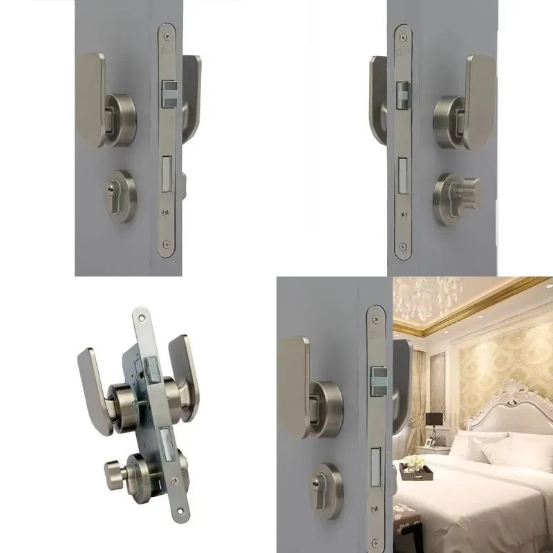 Silent Indoor Door Lock Set Durable Bedroom Bathroom Lock with Key