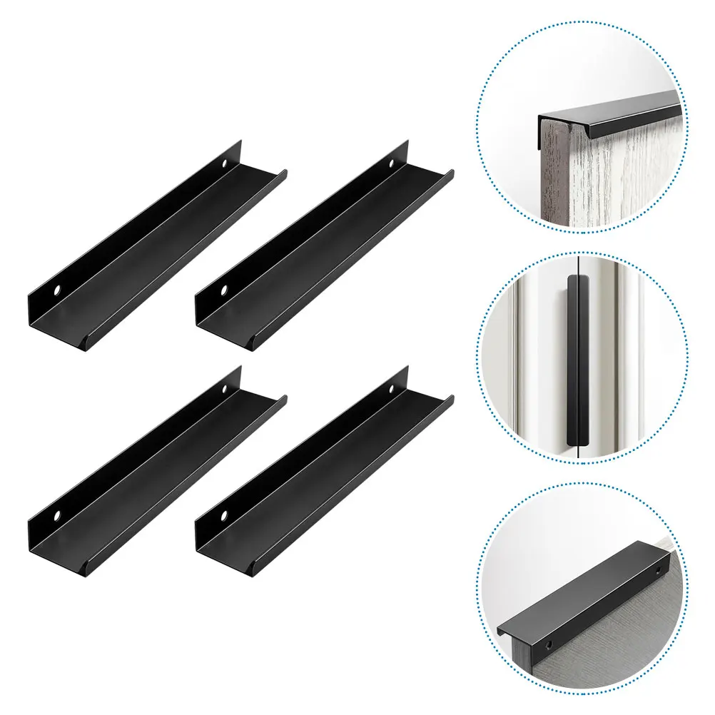 

4 Pcs Aluminum Invisible Pull H les Suitable for Bathroom Kitchen Bedroom Cabinet Hardware Furniture Accessories