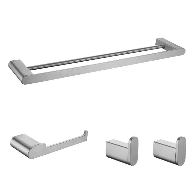

Набор аксессуаров для ванной из нержавеющей стали 304 с покрытием под матовый никель: вешалка для полотенец, крючки, держатель для туалетной бумаги, ёршик для унитаза