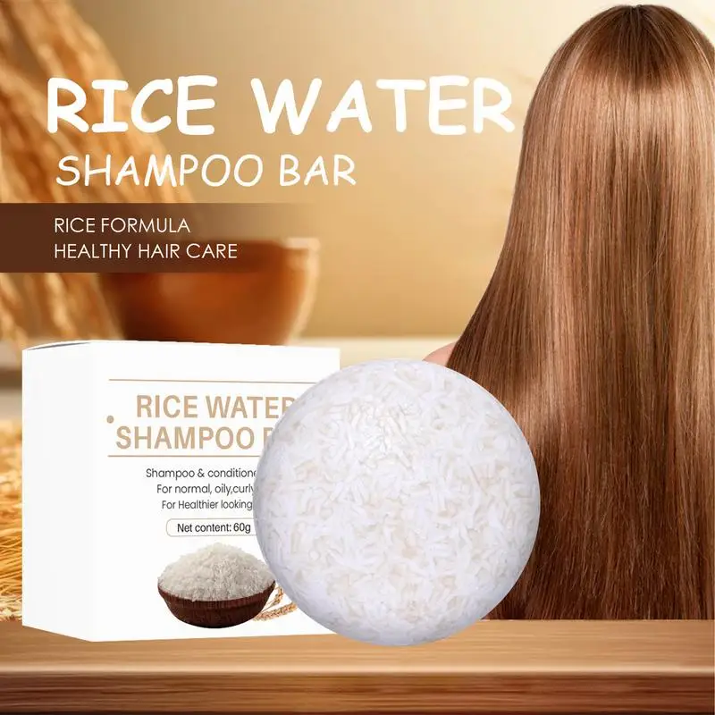 Rice Shampoo Bar Natural Organic Rice Soap for Hair Growth Deep Cleansing Solid Shampoo and Conditioner Bar Oil Control