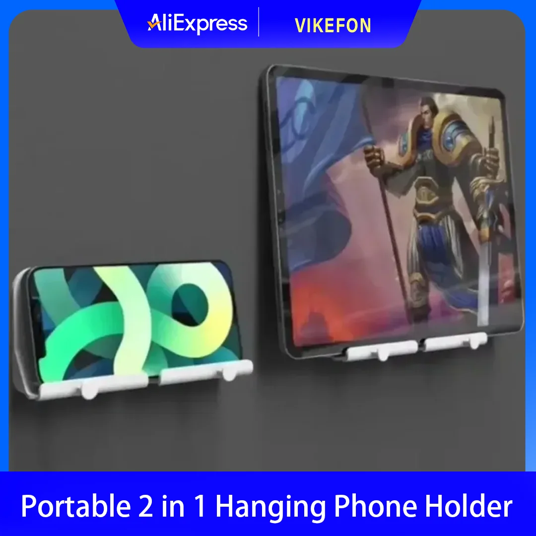 Wandmontierter Telefonhalter Ohne Bohren Universeller Telefonständer zum Aufladen Kompatibel mit iPhone Android Smartphones Fernbedienung