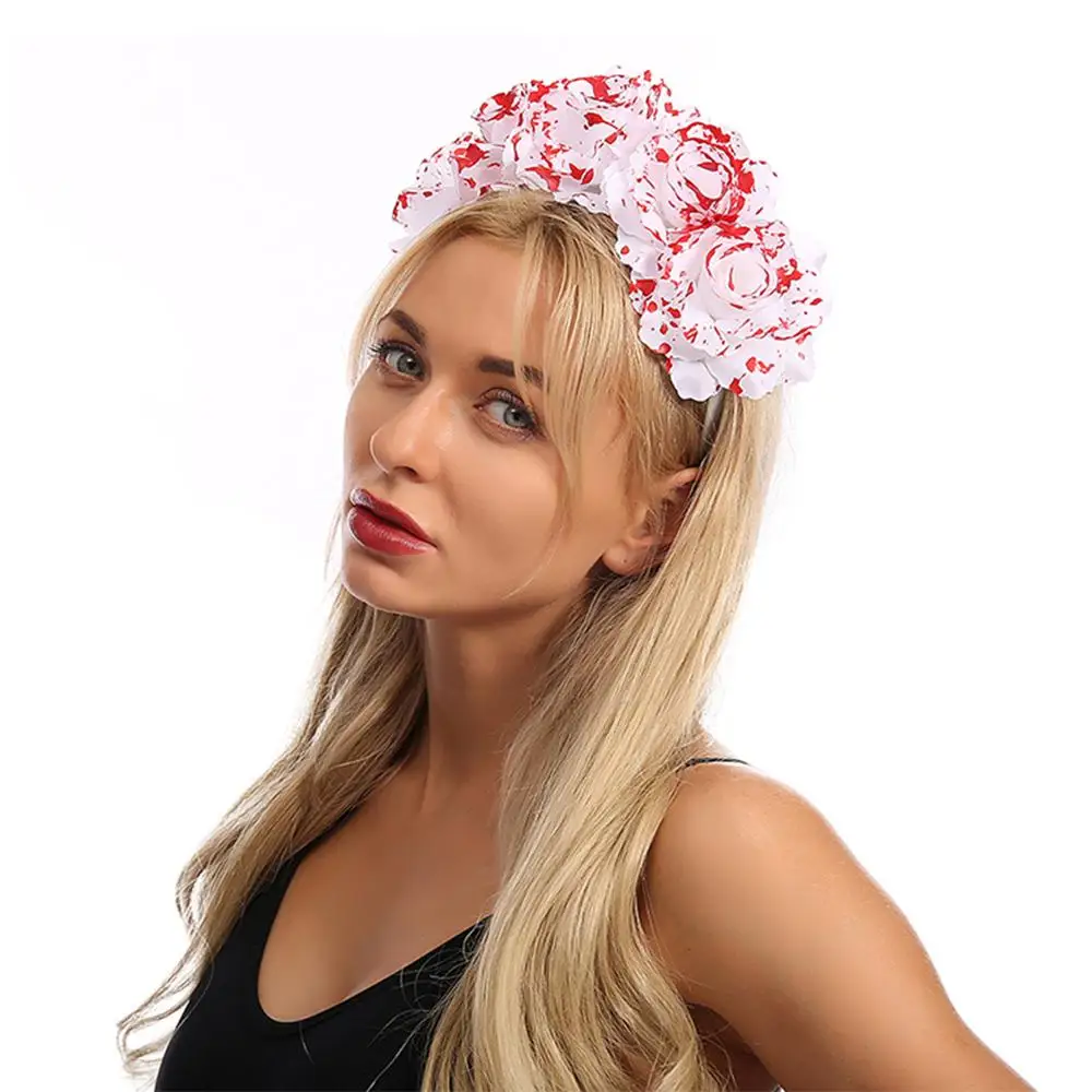 Retro Spider Skull Halloween Headpiece Party Costume Hair Accessories Mexican Rose Flower Crown Flower Headbands for Women