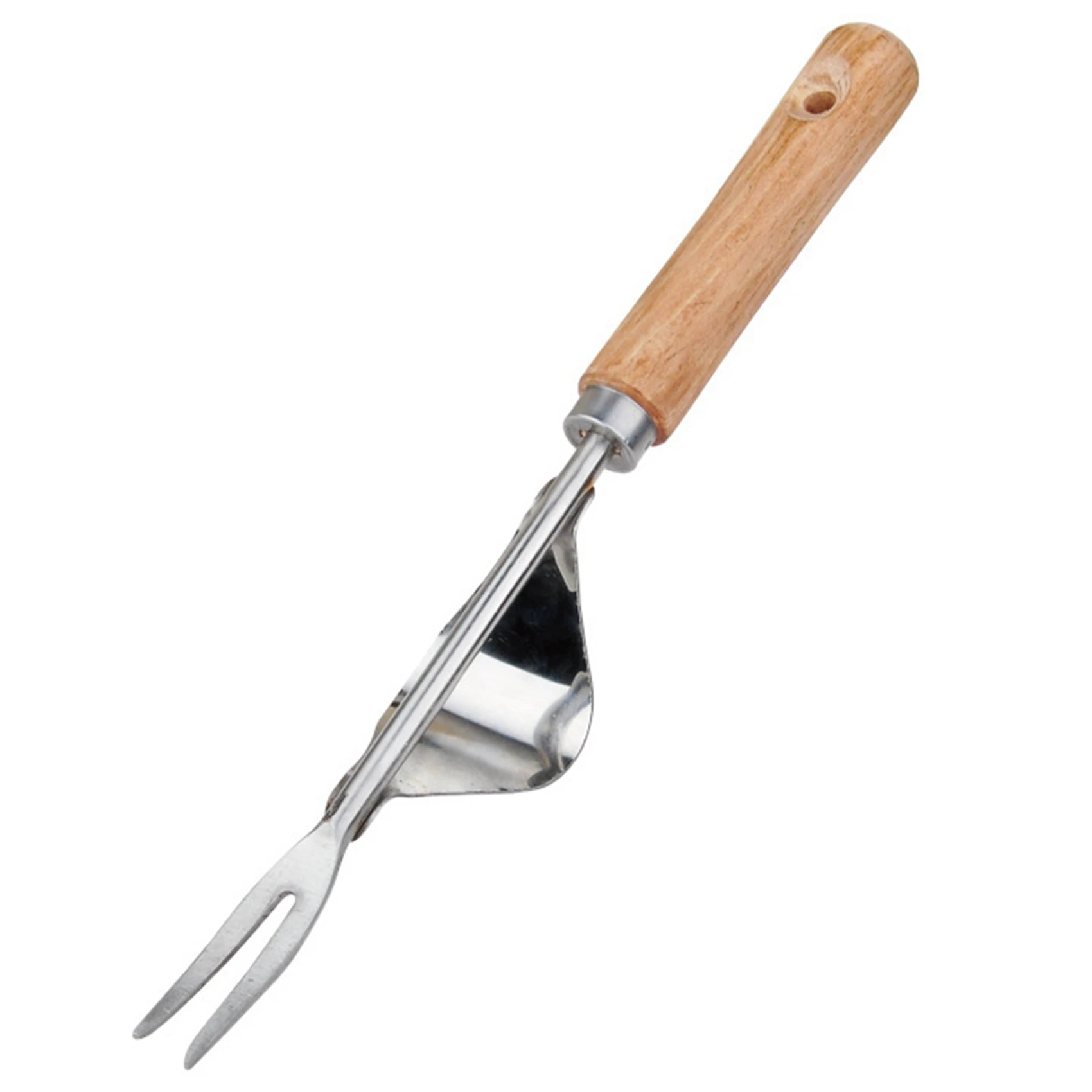 

AS60-2X Wood Handle Stainless Steel Garden Weeder Hand Weeding Removal Cutter Dandelion Puller Tools Multifunction Weeder