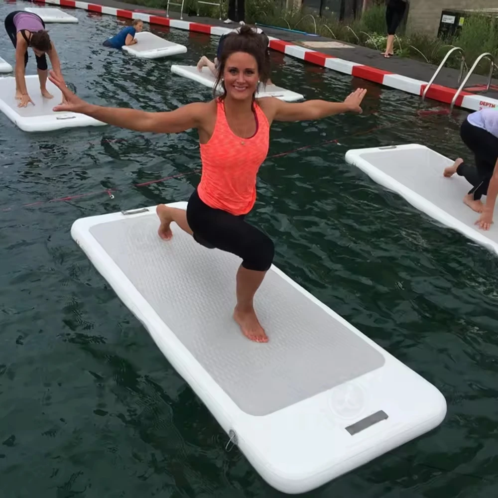 Factory Supply Inflatable Fitness Mat PVC Antislip Water Yoga Mat for Sport Taekwondo Gym