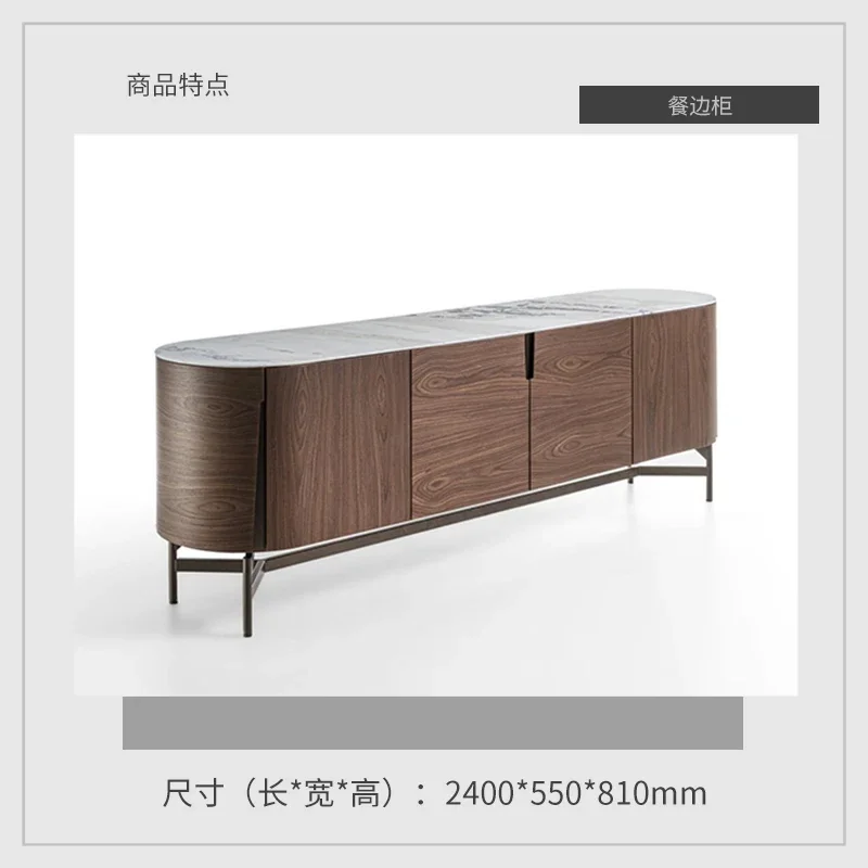 

GZ restaurant black walnut side cabinet combination, light luxury locker chest