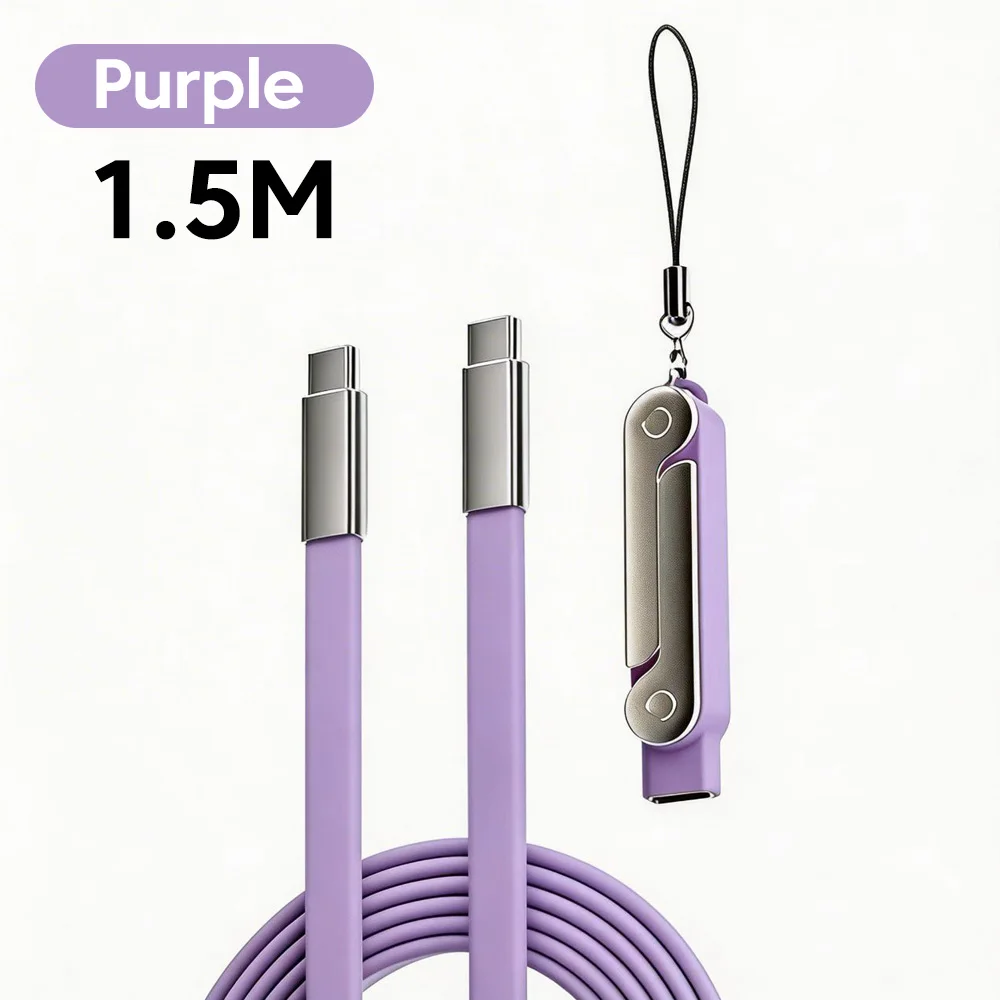 

240W 2-in-1 USB C To Type C Fast Charging Foldable Bracket Data Cable For iPhone 17 Oneplus Detachable Cables tipo c Adapter